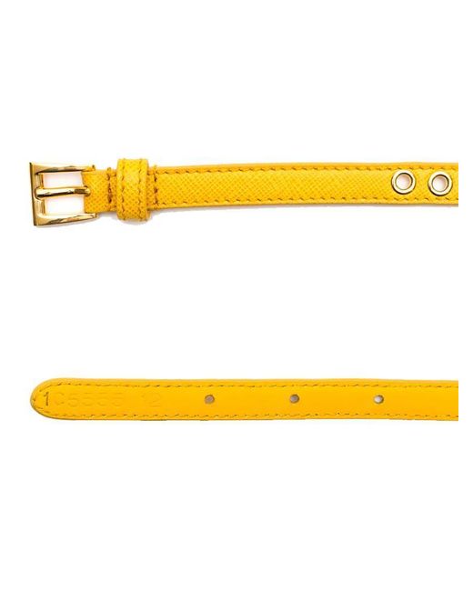 Prada Yellow Eyelets Buckle Belt