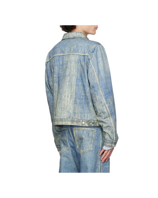 CAMPERLAB Blue Printed Denim Jacket for men