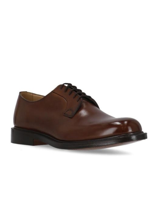 Church's Brown Round-Toe Lace-Up Shoes for men