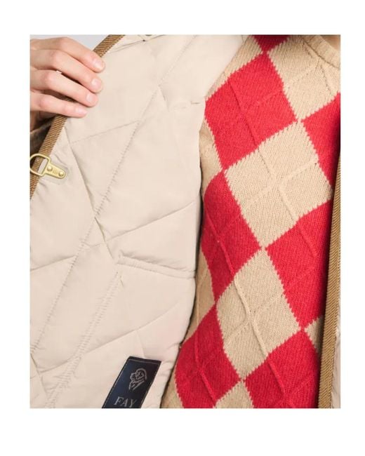 Fay Natural Diamond-Quilted 3 Ganci