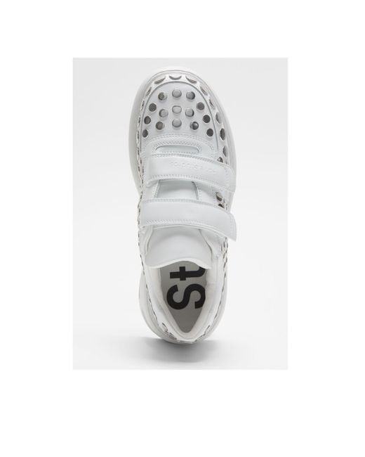 Acne White Touch-Strap Platform Sneakers for men