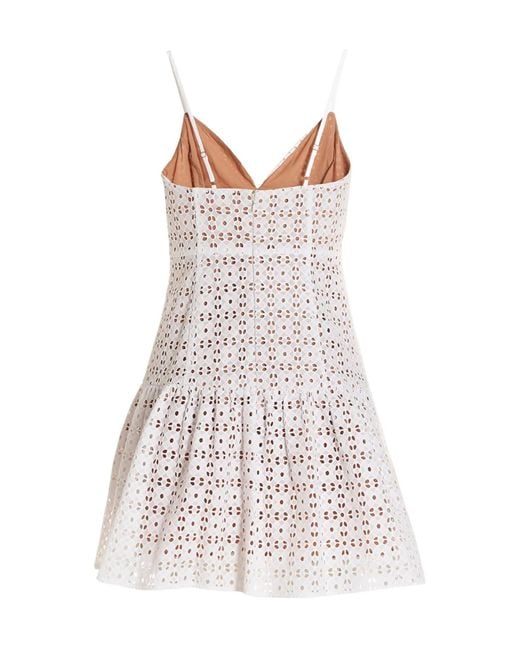 Michael Kors White Sangallo Eyelet Flared Mini Dress