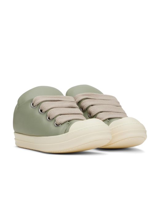 Rick Owens Green Padded Leather Sneakers for men