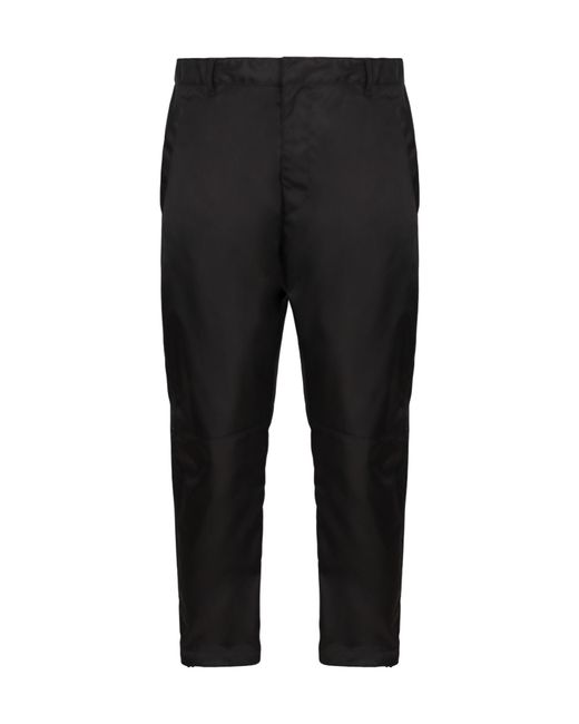 Prada Black Logo Plaque Tapered Pants for men