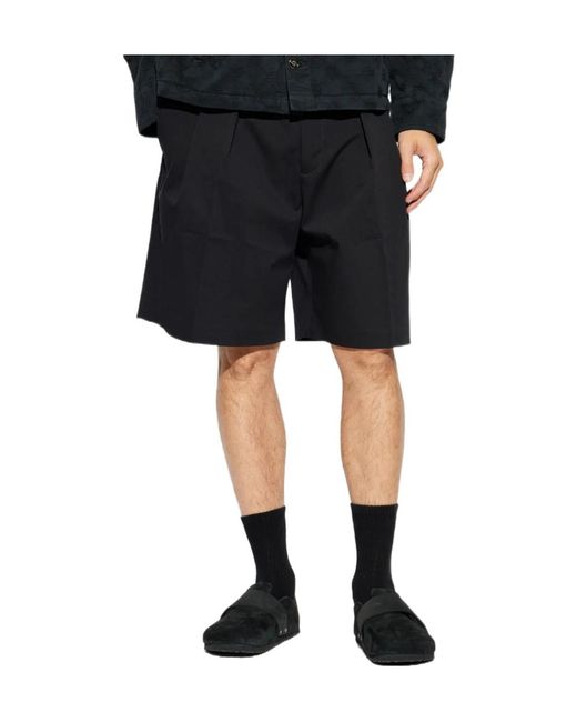 Casablanca Black Creased Pleated Shorts for men