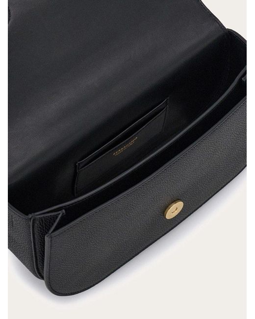 Ferragamo Black Double Gancini Mini Crossbody Bag