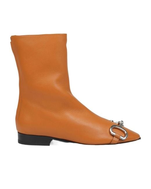 Céline Brown Round-Toe Ankle Boots