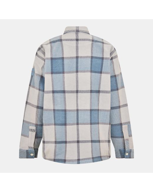 Boss Blue Color-Blocked Plaid Jacket for men