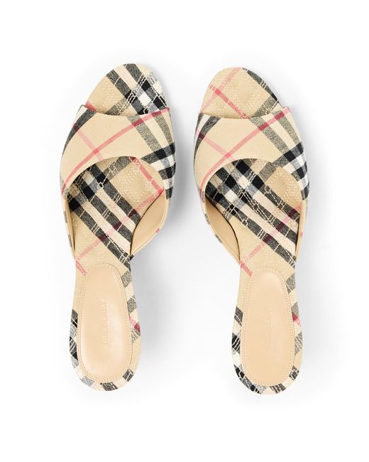 Burberry Natural High-Heeled Slippers