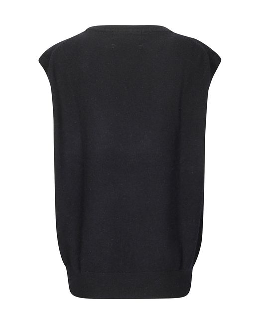Extreme Cashmere Black Lord Sleeveless Knitted Top