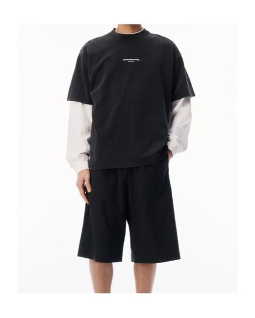 Alexander Wang Black Crewneck Short-Sleeved T-Shirt for men
