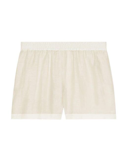 Givenchy Natural 4G Embroidered Semi-Sheer Shorts