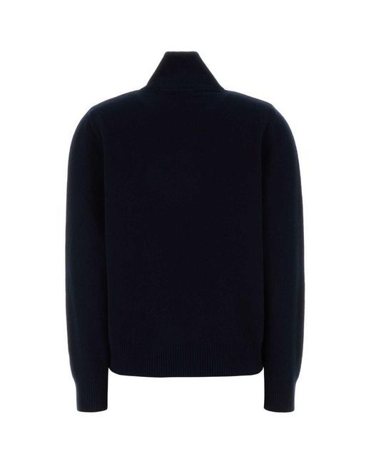 Miu Miu Blue Zip-Up Panelled Cardigan