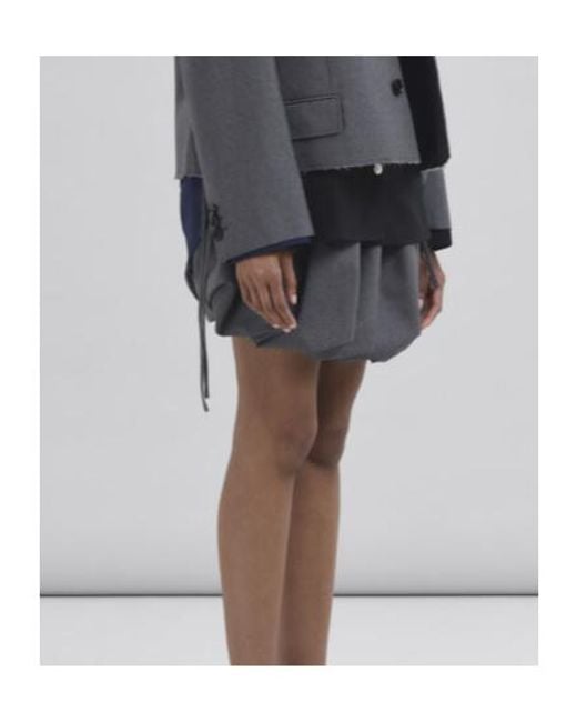 Marni Gray Balloon Mini Skirt