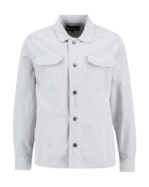 Barbour White Draftmen Cotton Slub Overshirt for men