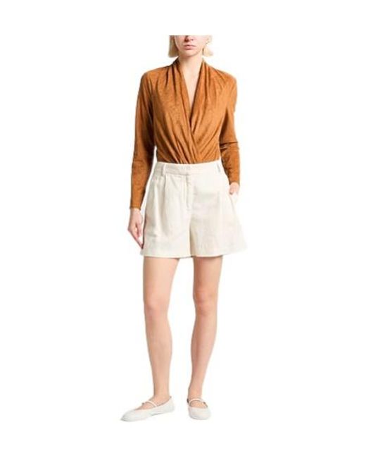 Brunello Cucinelli Natural Solid Twill Shorts