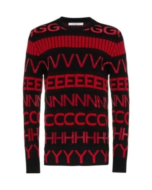Givenchy Red Alphabetical Sweater for men