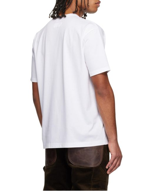 Junya Watanabe White Photographic-Printed Crewneck T-Shirt for men