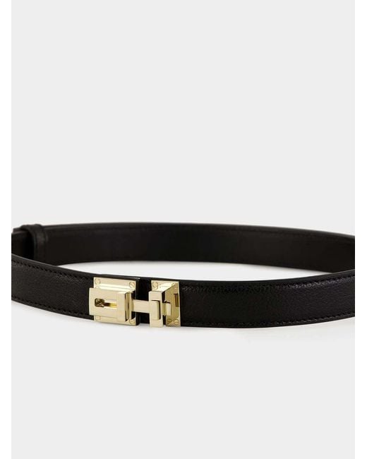 Tom Ford White Embossed Leather Slim Belt