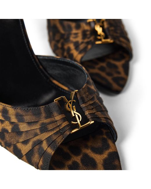 Saint Laurent Brown Leopardprint Squaretoe Mule Sandal