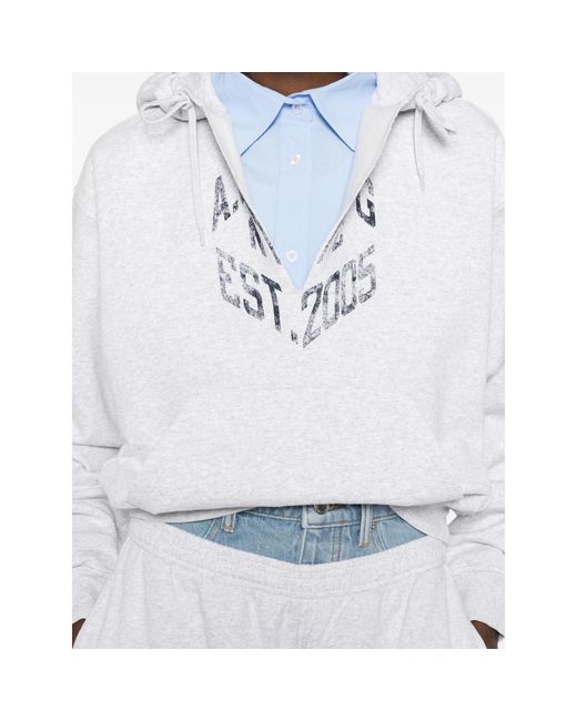 Alexander Wang White Long-Sleeved Layered Hoodie
