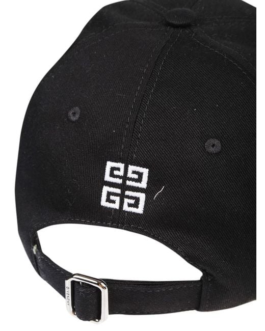 Givenchy Black 4G Logo Embroidered Baseball Cap for men