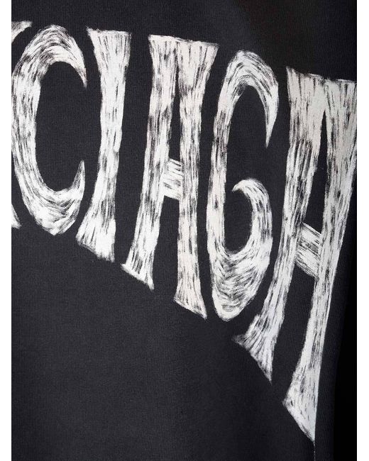 Balenciaga Black Paris Tropical Printed T-Shirt