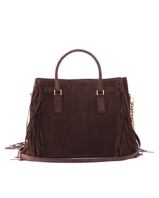 Michael Kors Brown Michael Hamilton Moderne Large Fringed Satchel Bag