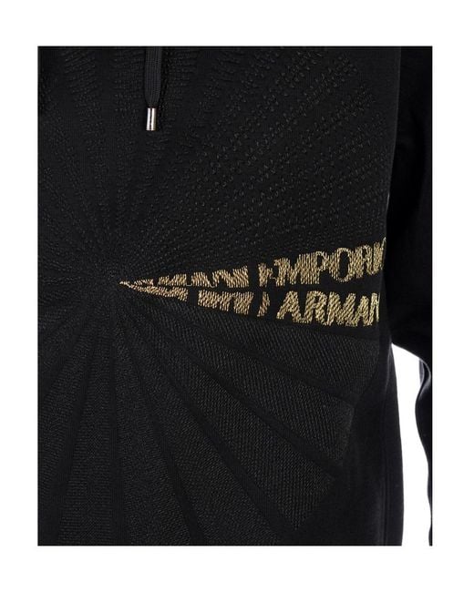 Emporio Armani Blue Hooded Sweater for men