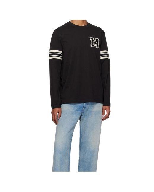 Moncler Black M-Embroidered T-Shirt for men
