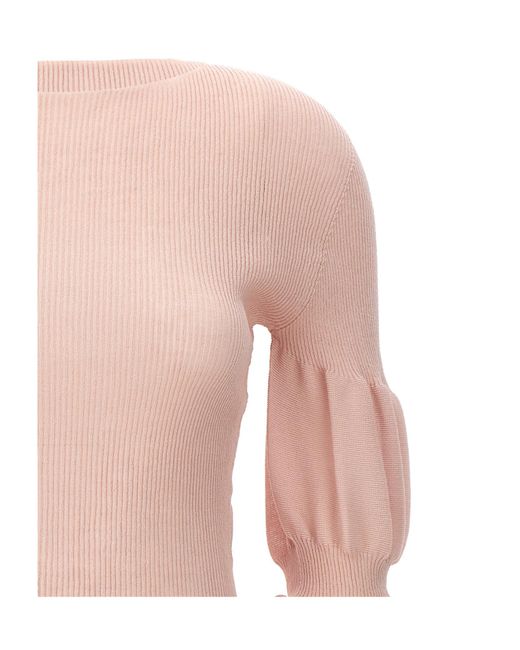 Issey Miyake Pink Assemblage Puff-Sleeved Branch Top