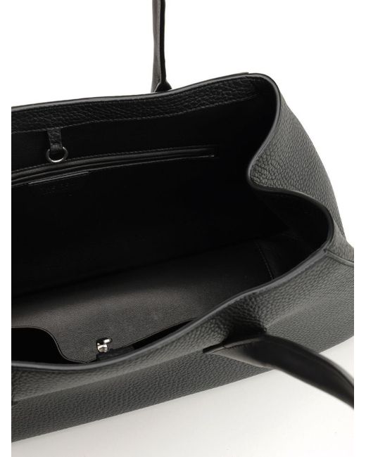 The Row Black Alger Stitch Detailed Shoulder Bag