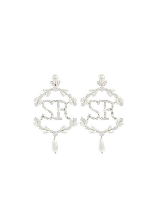 Simone Rocha White Crystal-Embellished Pearl Earrings