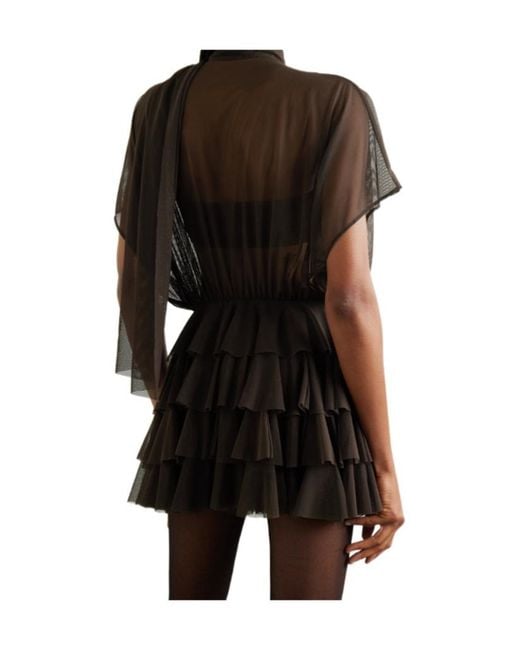 Norma Kamali Black Neck Tie Dress