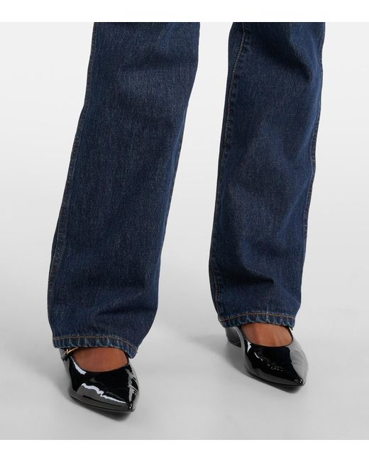 Khaite Blue Danielle High-Rise Straight Jeans