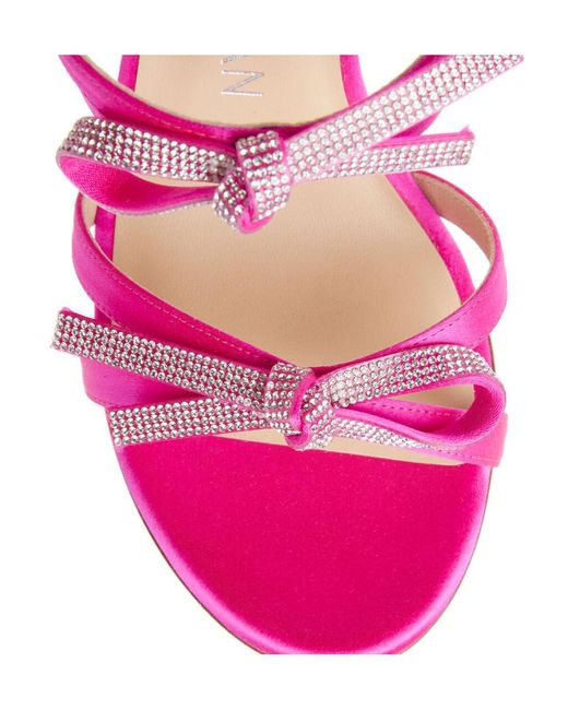 Stuart Weitzman Pink 100Mm Bow-Detail Sandals