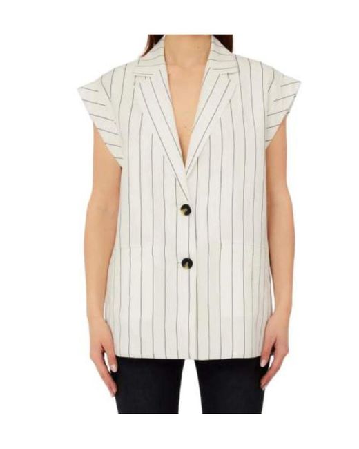 Liu Jo White Single-Breasted Waistcoat