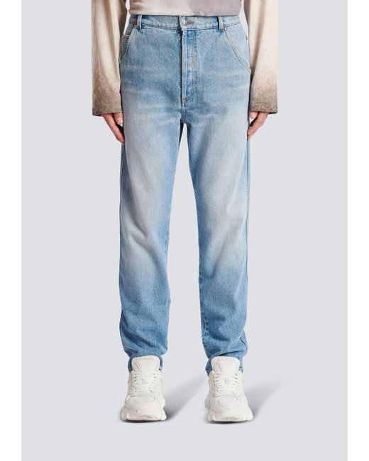 Balmain Blue Straight Cut Jeans for men