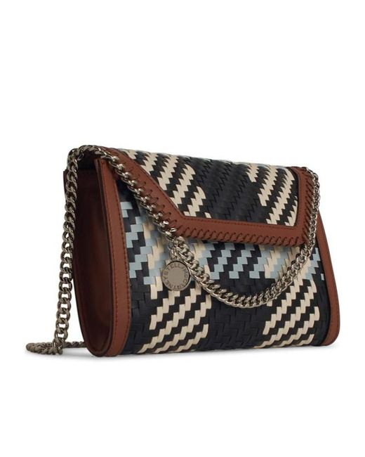 Stella McCartney Black Mini Checked Foldover Crossbody Bag