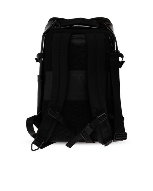 DIESEL Black Logo Print Zip-Up Backpack for men