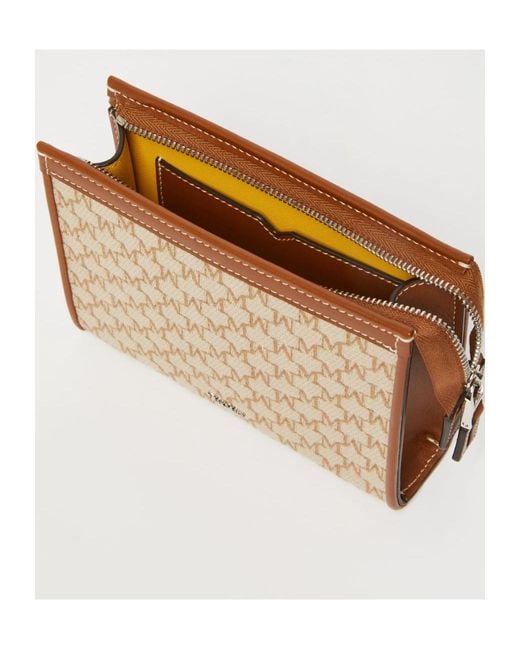 Max Mara Natural Logo Plaque Zip-Up Clutch Bag
