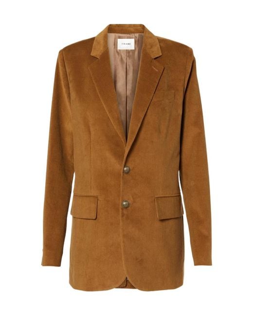 FRAME Brown Single-Breasted Blazer