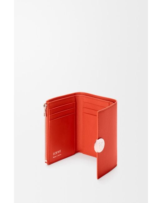 Loewe Red Pebble Small Vertical Wallet
