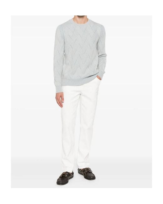 Gran Sasso White Long-Sleeved Knitwear for men