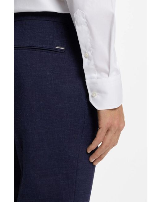 Boss Blue Belt Loop Casual Pants for men