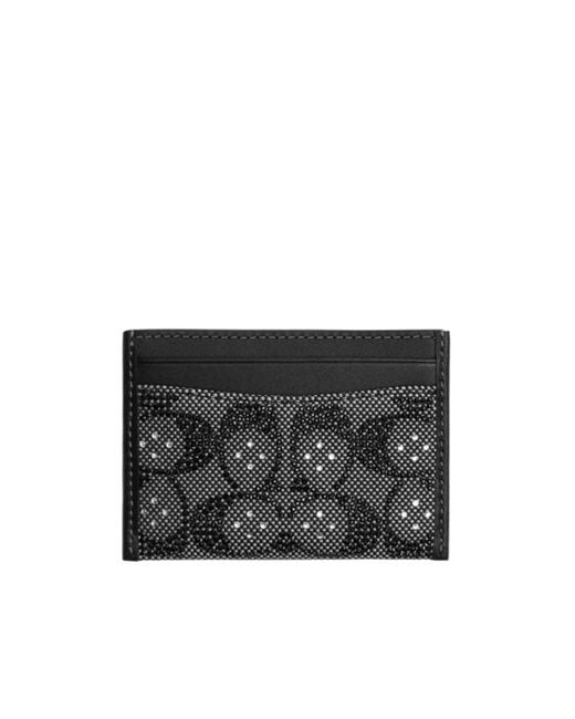 COACH Black Beaded-Detail Card Holder
