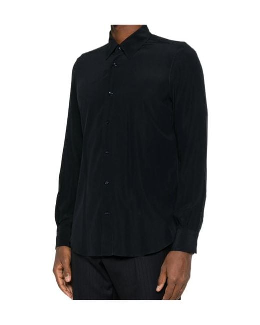Mazzarelli Black Long-Sleeved Shirt for men