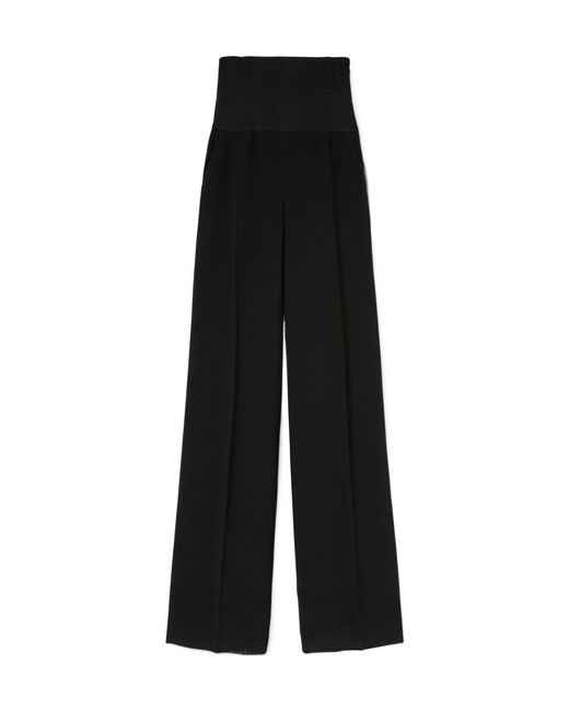 Ermanno Scervino Black Interlock Palazzo Trousers With Waistband