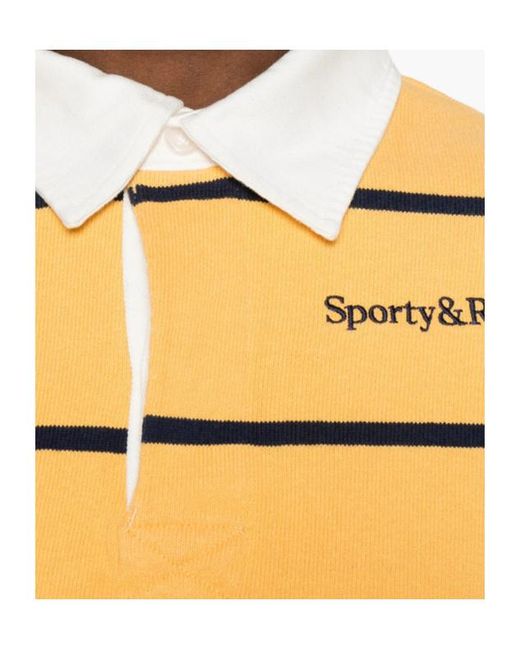 Sporty & Rich Metallic Striped Polo Shirt