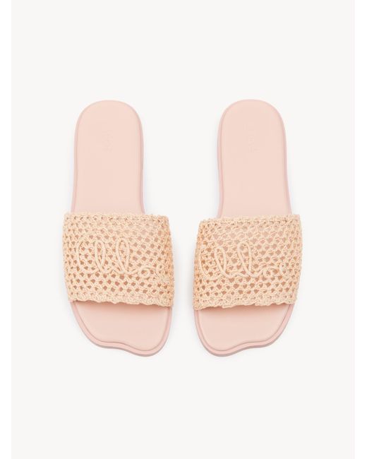 Chloé Natural Chloé Flower Crocheted Slides